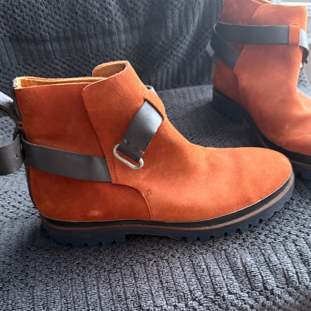 Woman’s Suede Ankle Boots in Burnt Orange